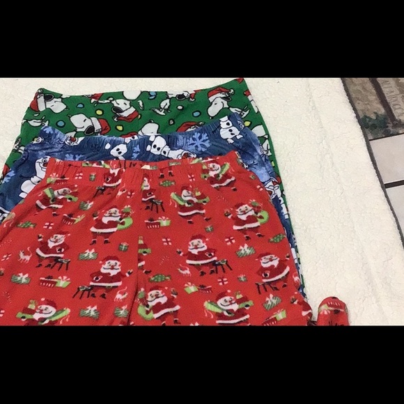3 PAIR OF PJ PANTS, PEANUTS DISNEY & SANTA MED - Picture 4 of 4